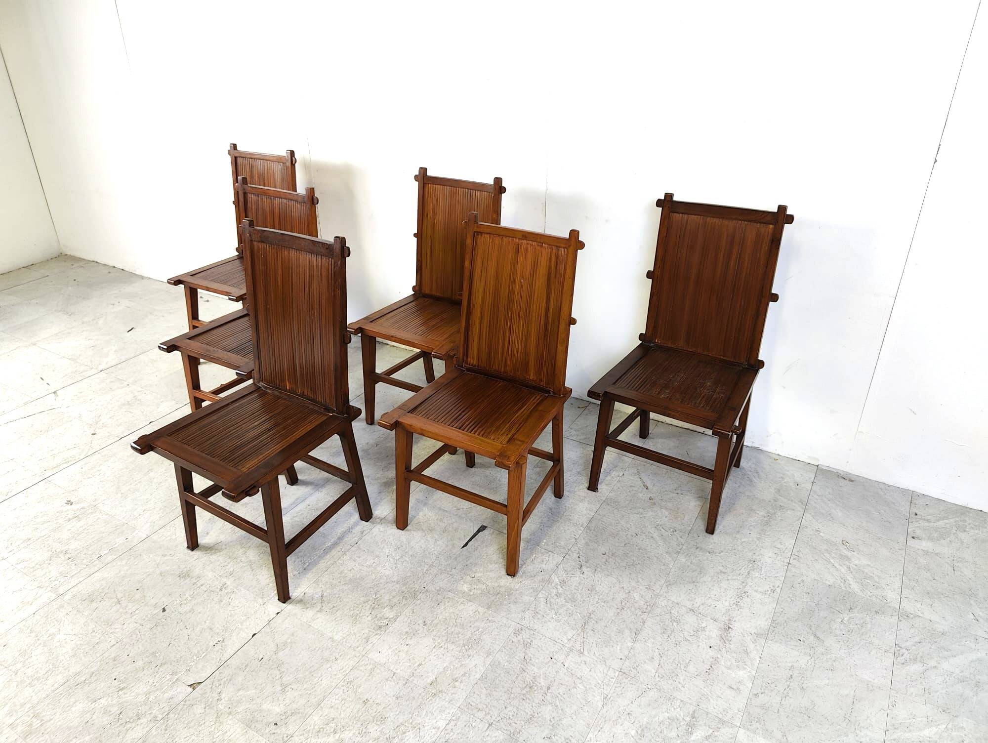 Mid century bamboo dining chairs, 1960s