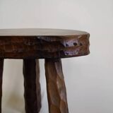 Pair of wooden tripod stools