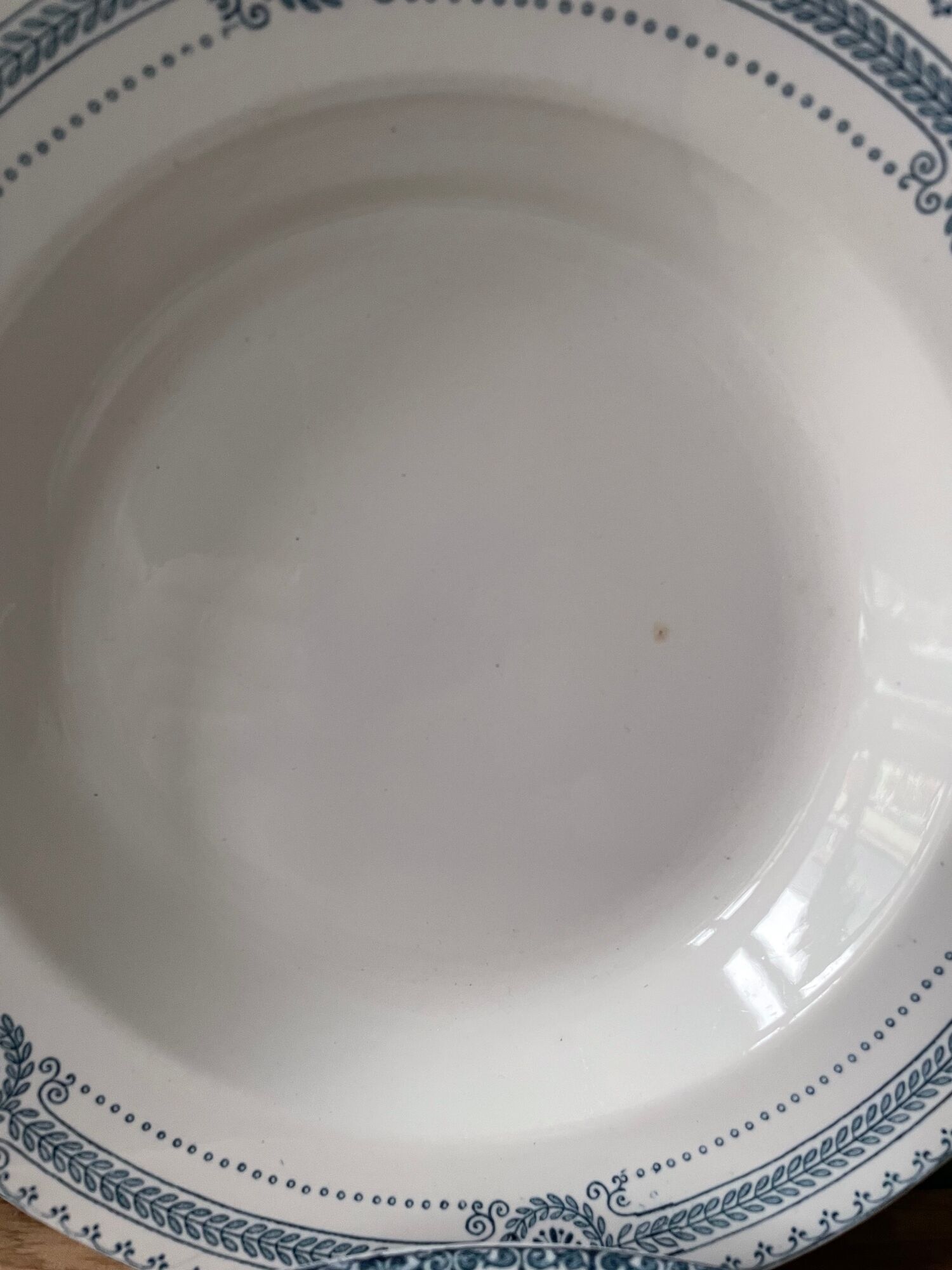 Set of 6 old Hollow Plates Earth of Iron mismatched
