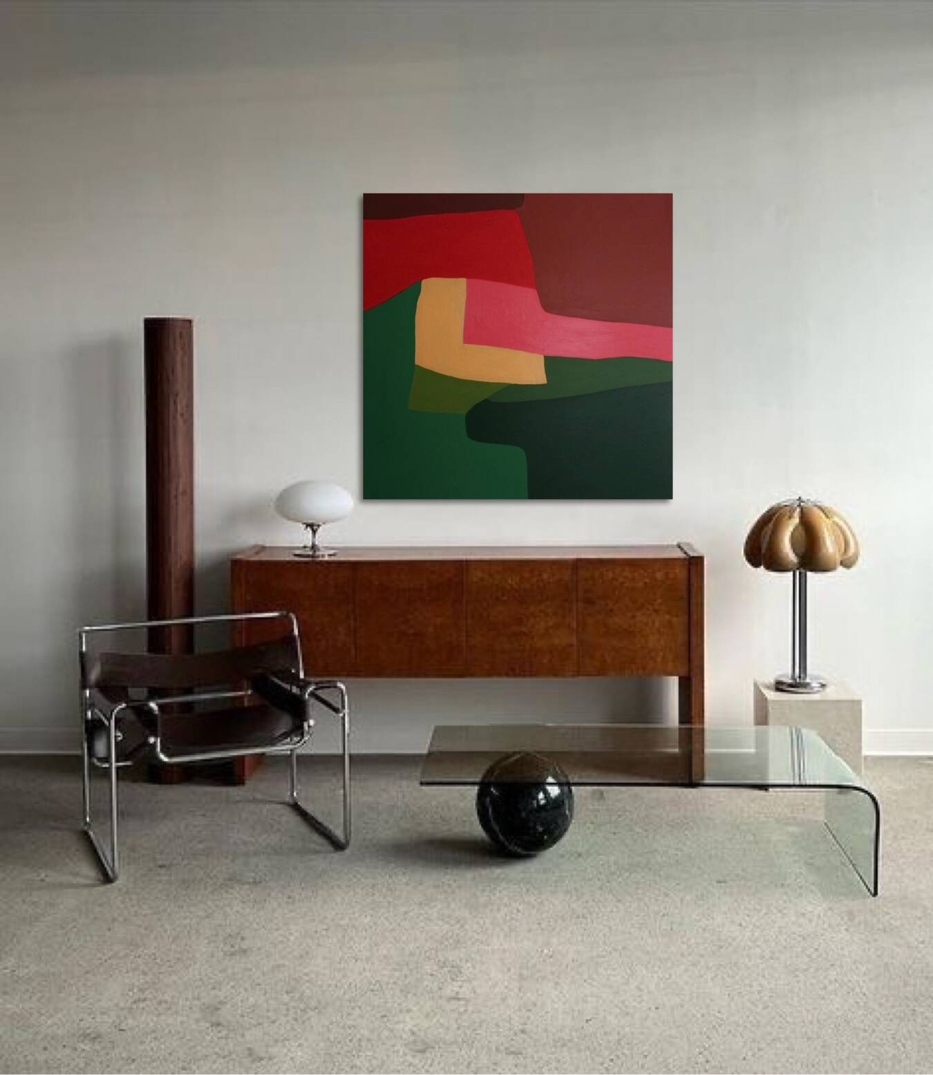 Abstract coloured canvas "Rhapsody" 80x80cm