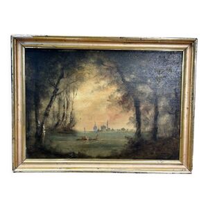 Huile sur bois orientaliste - clair