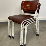 Set of 4 Gispen mahogany chairs Netherlands 70s