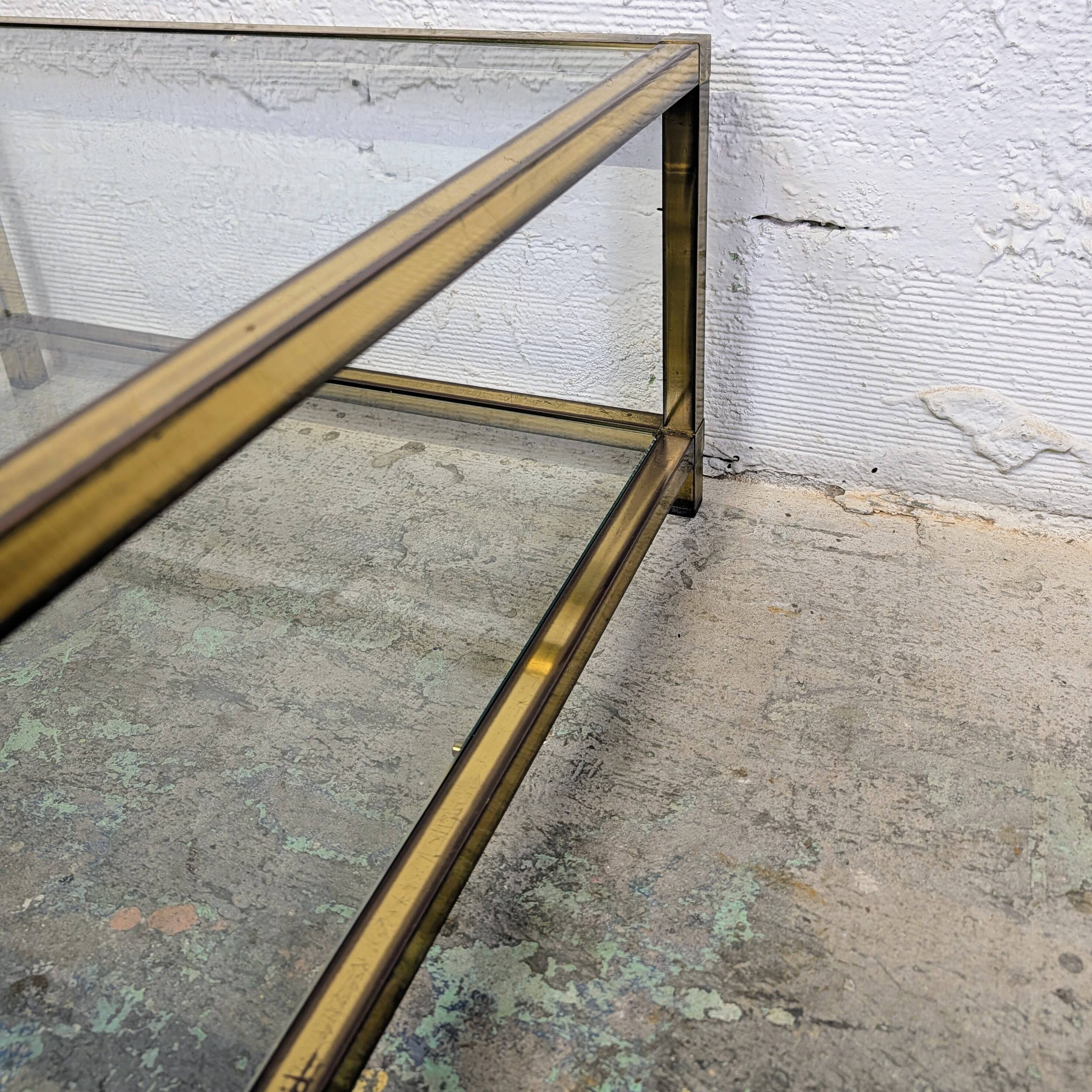 Brass and glass coffee table