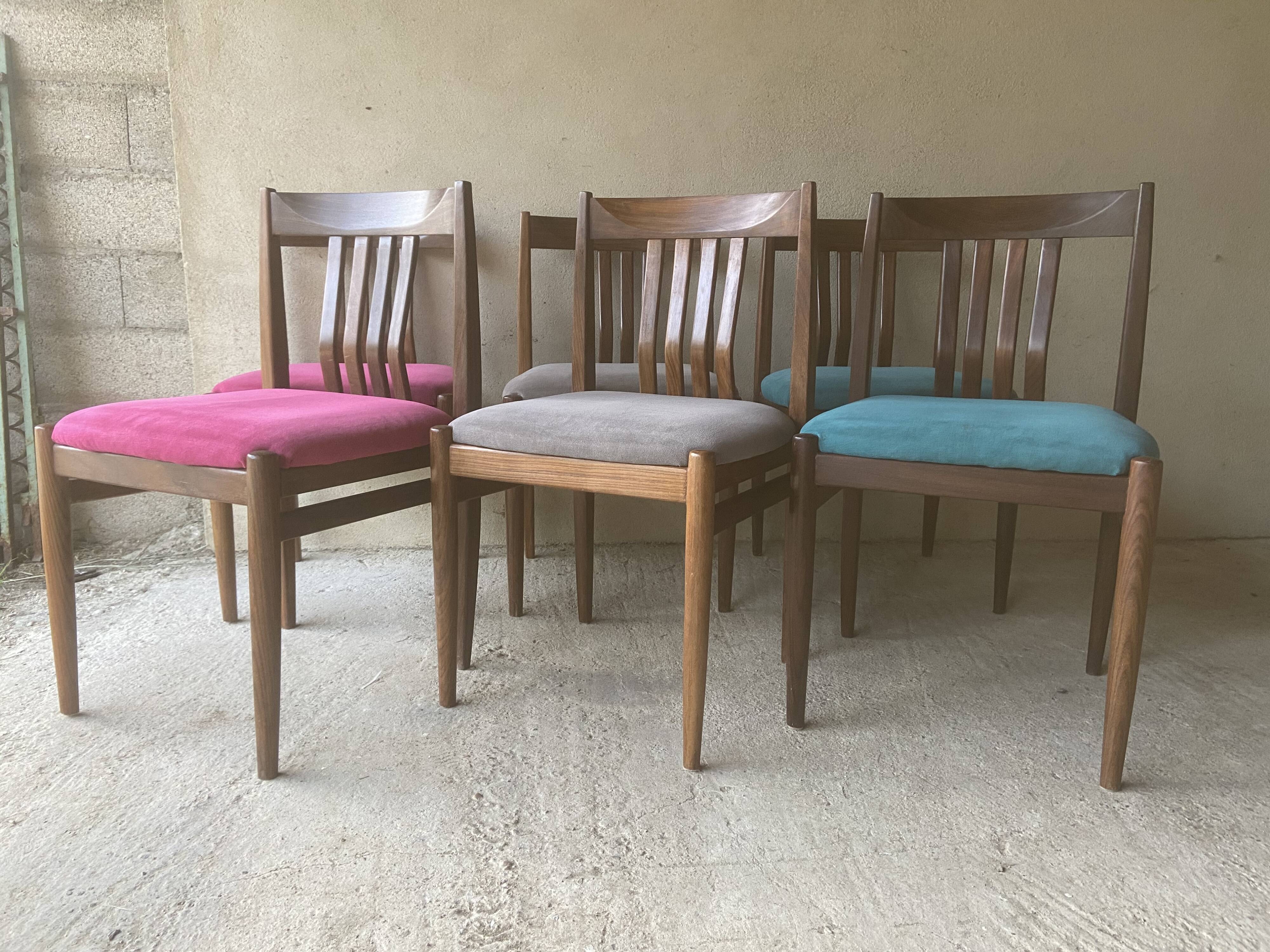 6 Scandinavian teak chairs 1960