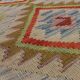 New Handmade Kilim Rug Oriental Green Beige Area Rug- 80x119cm