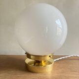 Vintage opaline globe table lamp