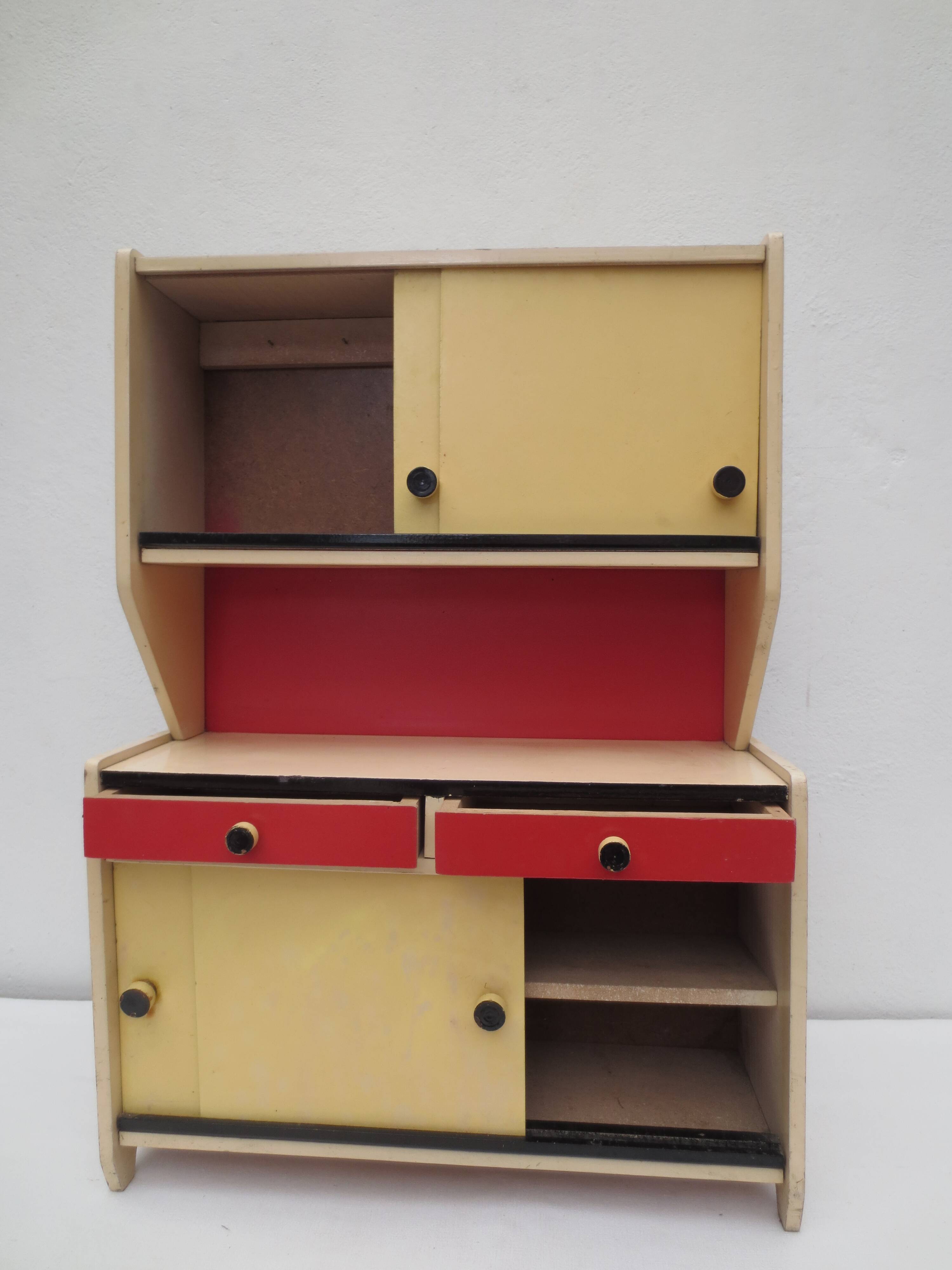 Old toy, vintage kitchen buffet