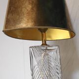 Table lamp in cut crystal and brass from the 70s