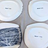 9 different enameled lava plates, 50s/60s signed gd orlat