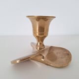 Solid brass propeller candlestick