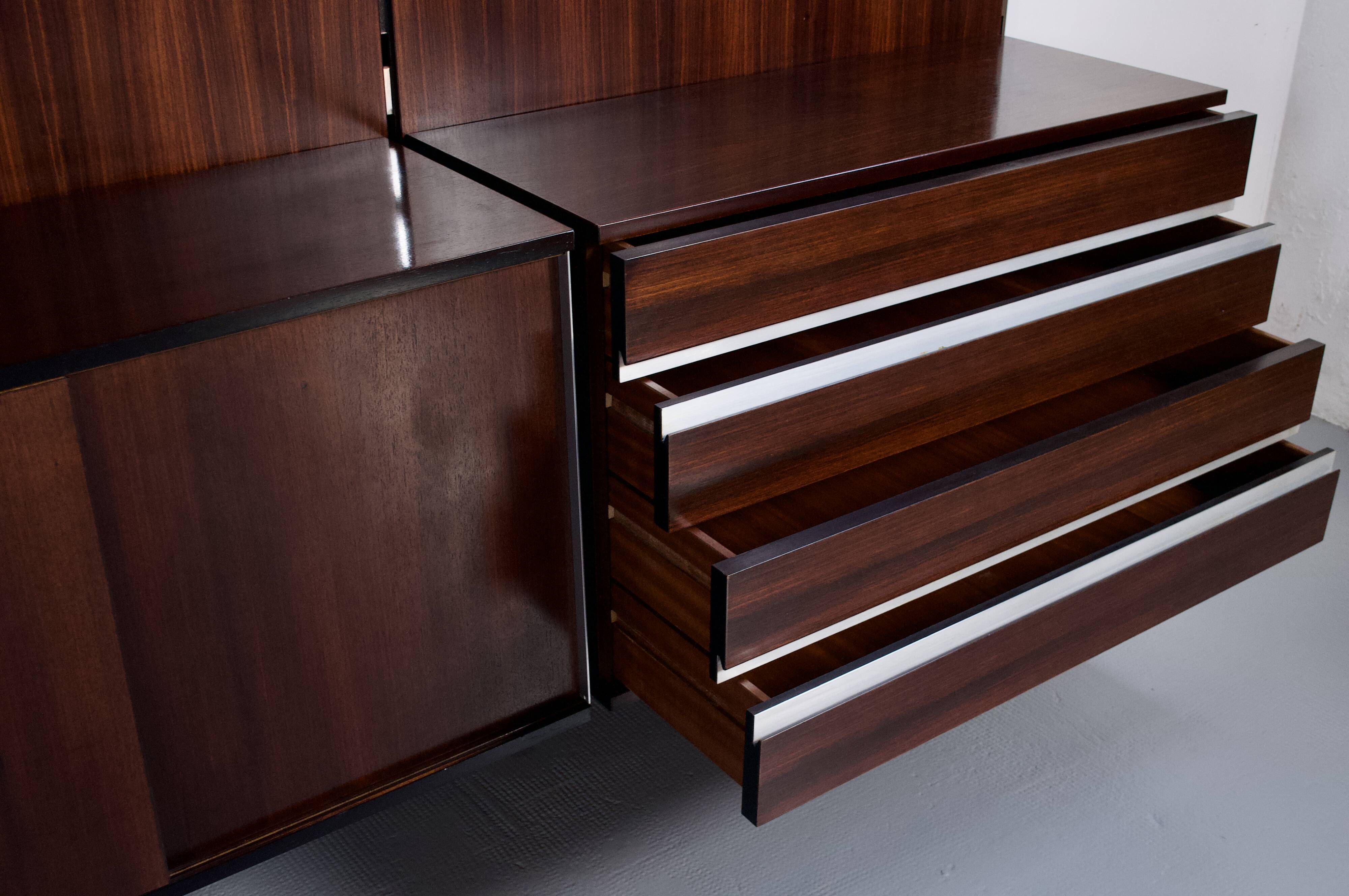 MODULAR SHELF ROSEWOOD ICO PARISI 1960s MIM ROMA PUBLISHER