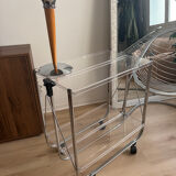 Folding dessert table in acrylic on wheels