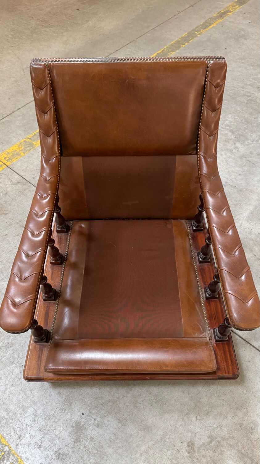 Vintage brown leather armchair