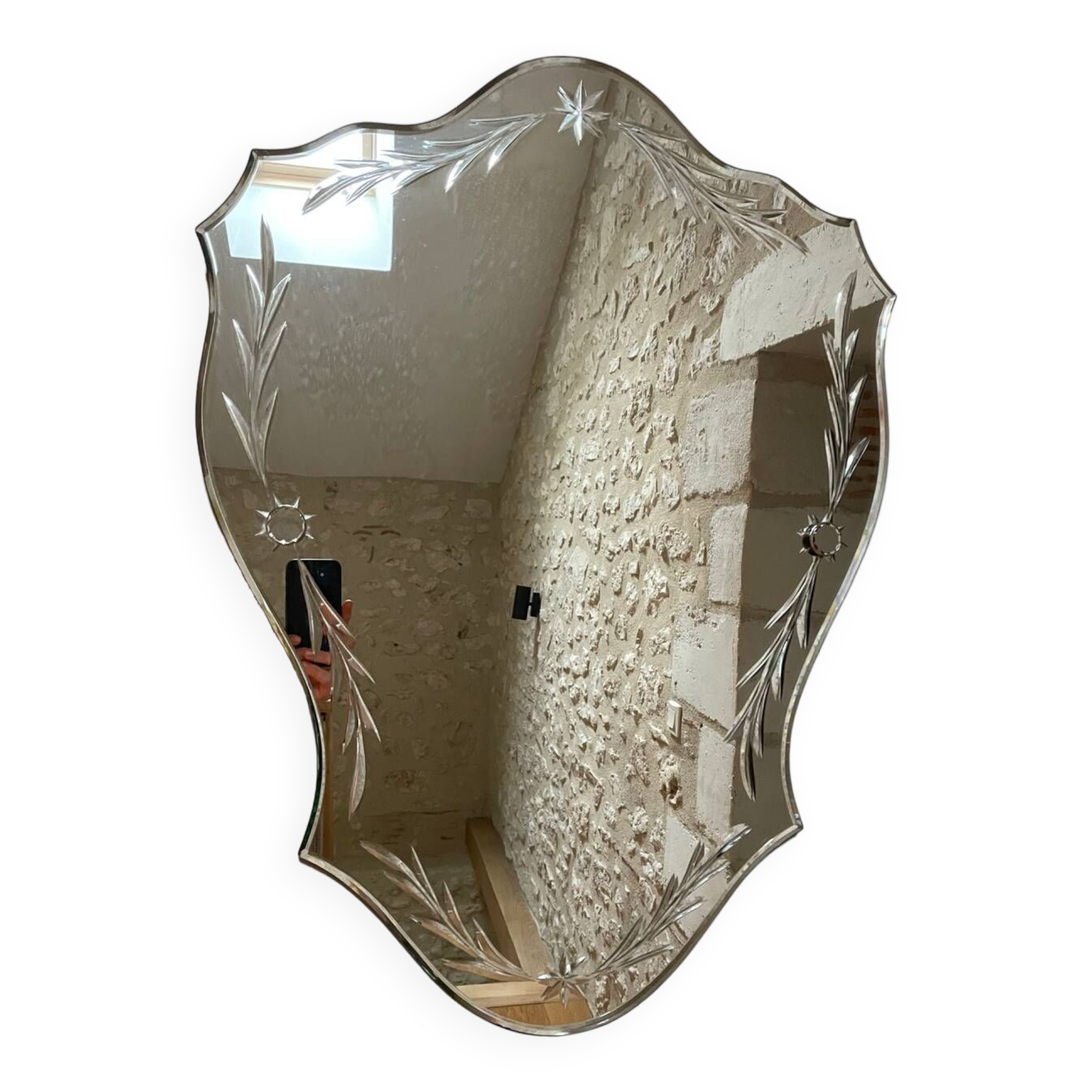 1950s beveled mirror