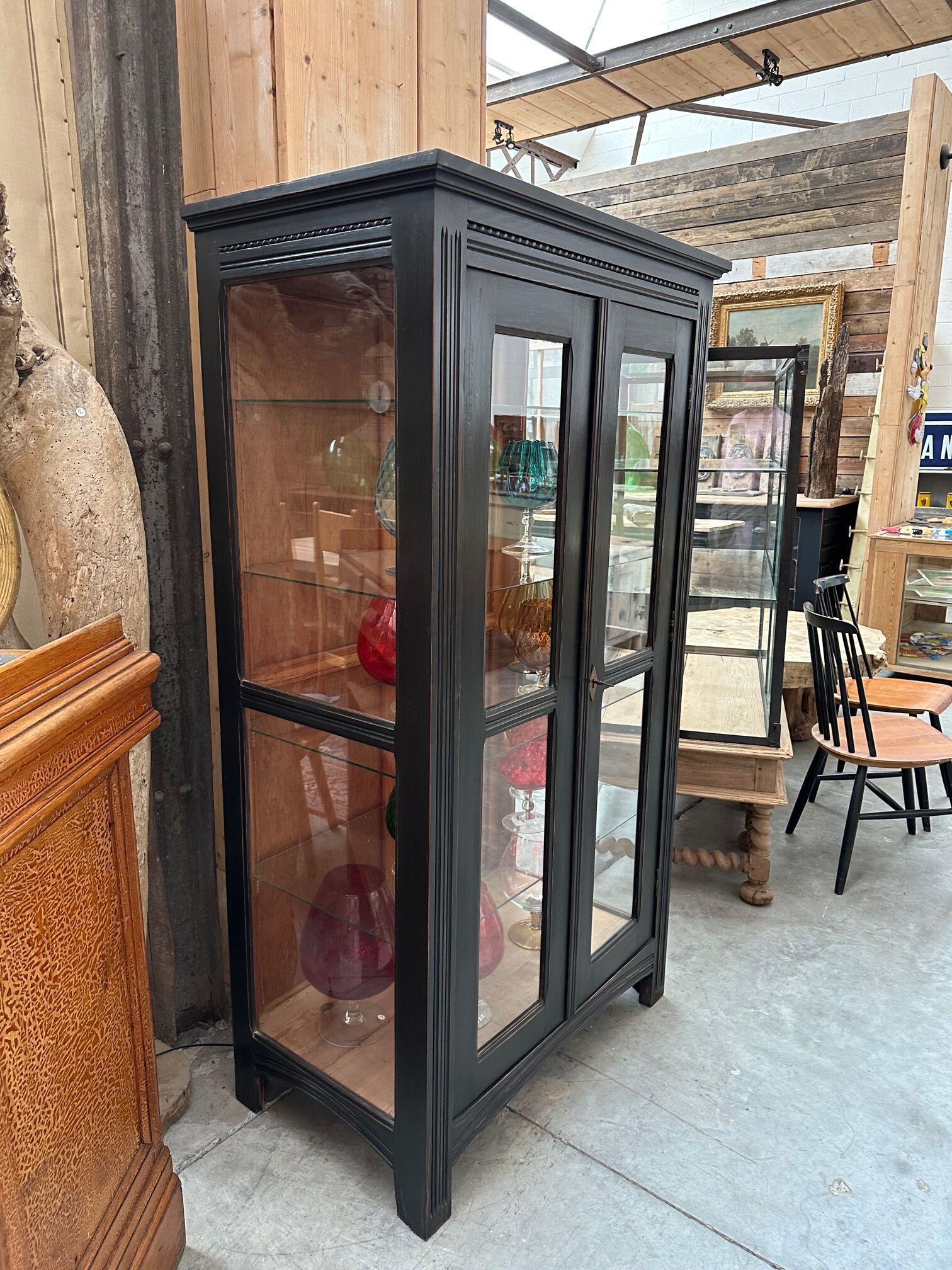 Patinated showcase early twentieth century