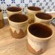 6 stoneware coffee cups