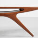 Midcentury danish smile coffee table in teak by johannes andersen for silkeborg 1950s