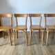 Set of 4 baumann bistro chairs in blond wood / honey stamped 40-50 years
