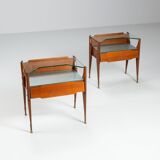 Pair of nightstands in teak La Permanente Mobili Cantù Italy 1950