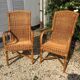 Pair of rattan armchairs