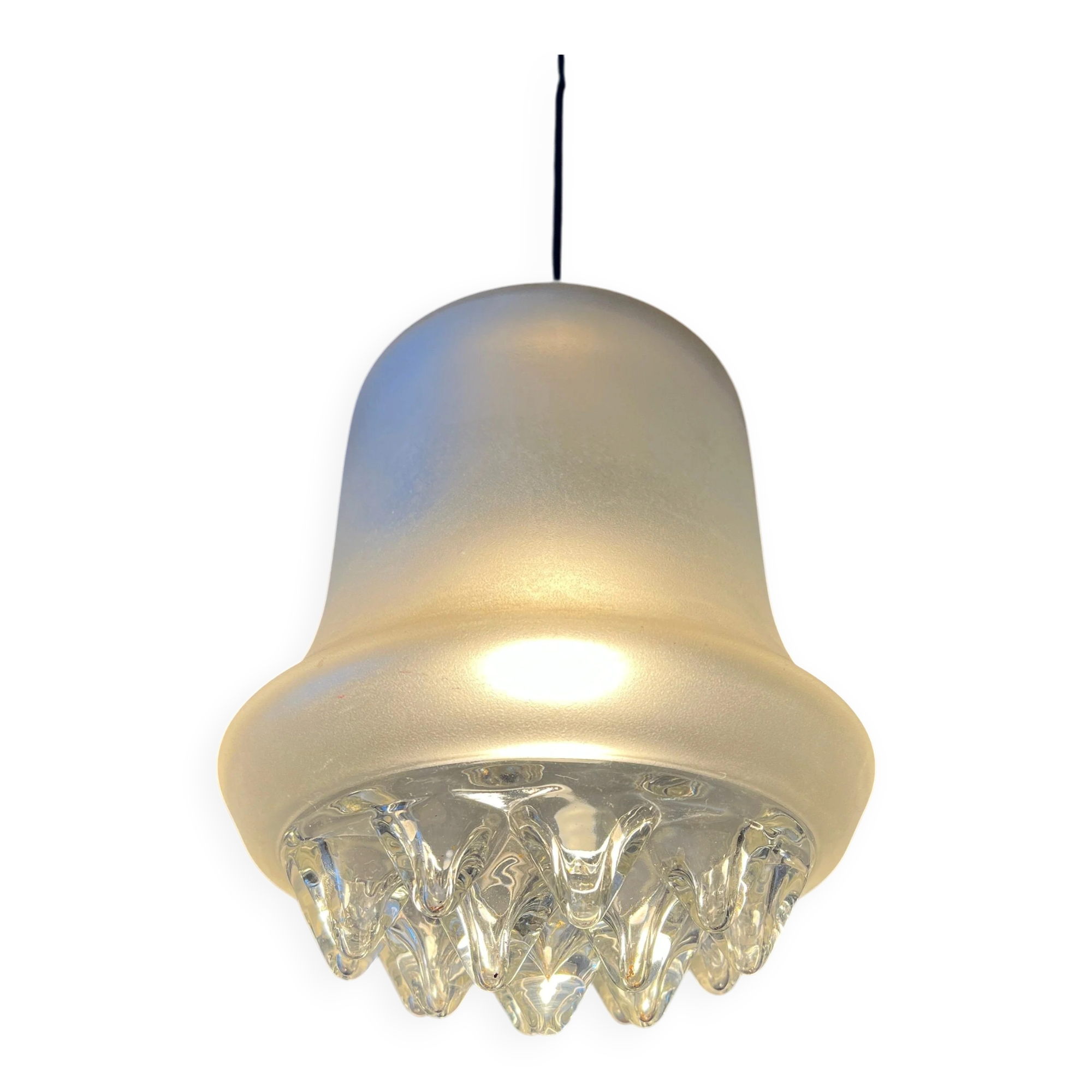 Mid-Century Frosted Glass Pendant Light Peill & Putzler