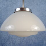 Art Deco opaline pendant with chromes suspension. 1930/40's