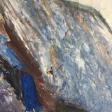 Peinture huile sur toile Normande R.Oswald 1960 cadre bois doré