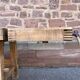 Industrial table Carpenter's workbench in natural raw wood vintage bohemian