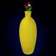 Yellow satin vase in Murano glass, Italy, 1980s