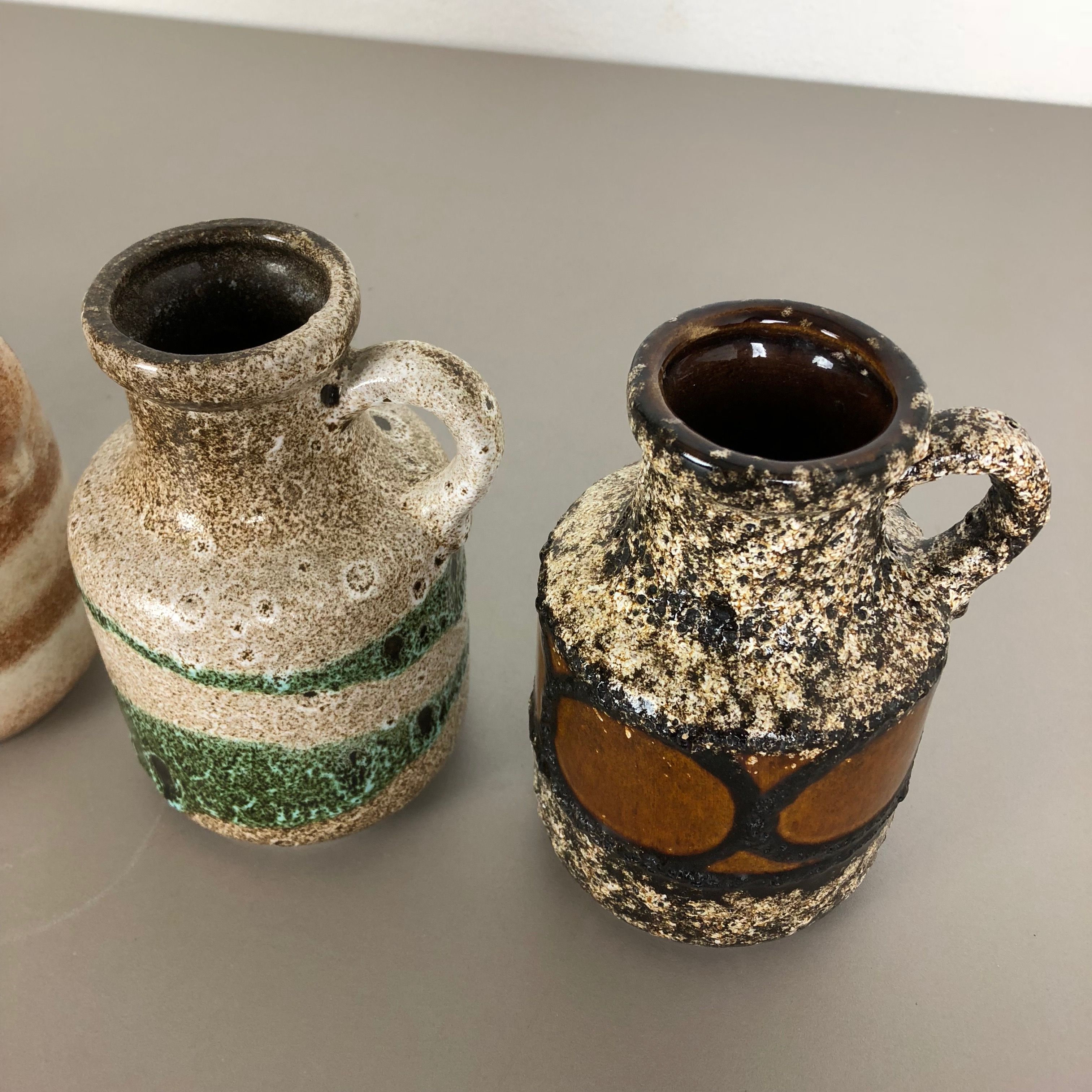 Set of five pottery fat vava "414-16" vases Made by Scheurich, Germany