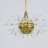 Lustre Bakalowits Miracle Sputnik en laiton avec tiges en verre cristal, années 1960