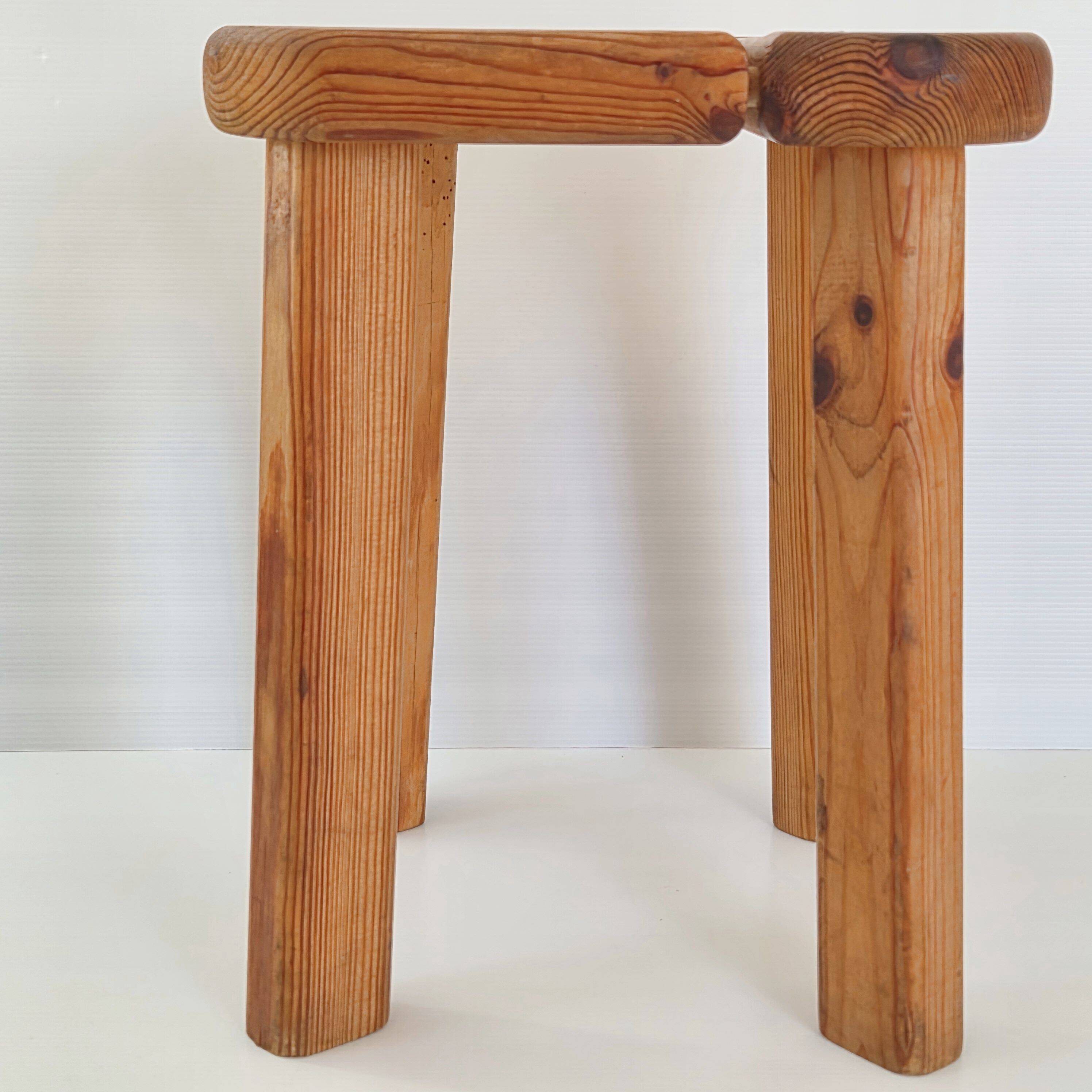 Vintage 1950s stool in pine by Olof Ottelin