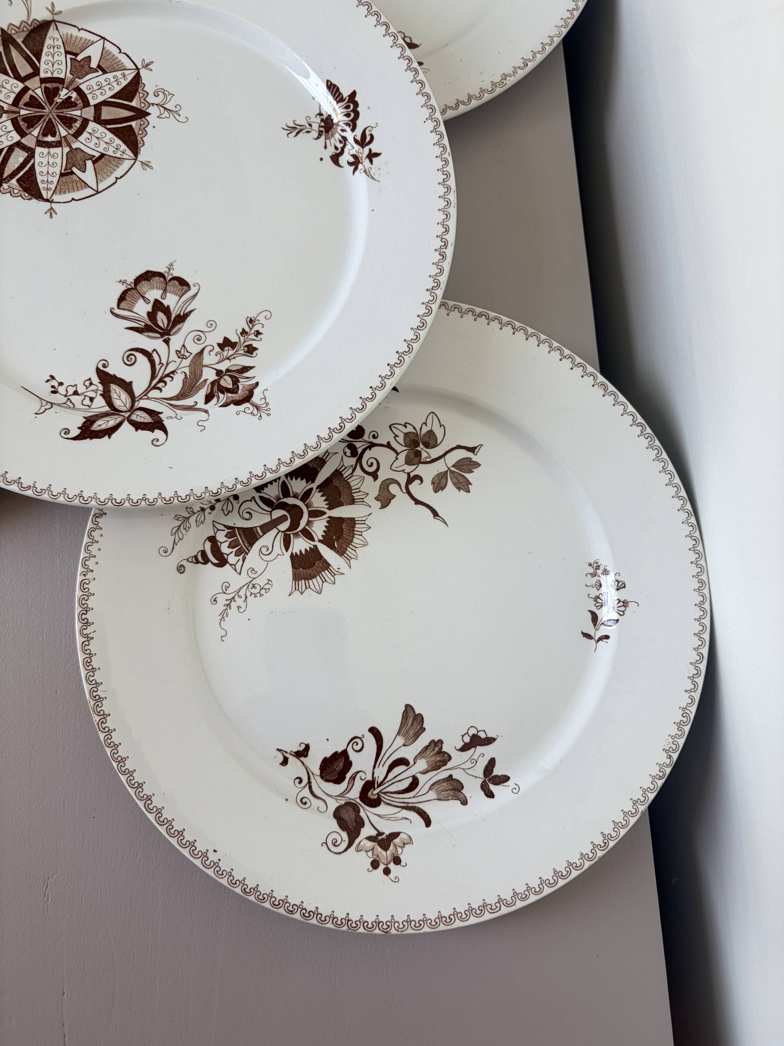 4 assiettes plates Sarreguemines modèle Danois