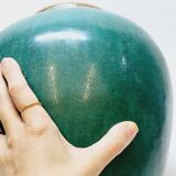 Antique Chinese Ginger Pot 1900 Green Blue Turquoise Enameled Ceramic