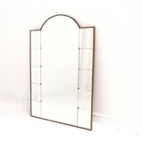 Scandinavian mirror in beech and metal, Sweden, 1960, 115x78cm
