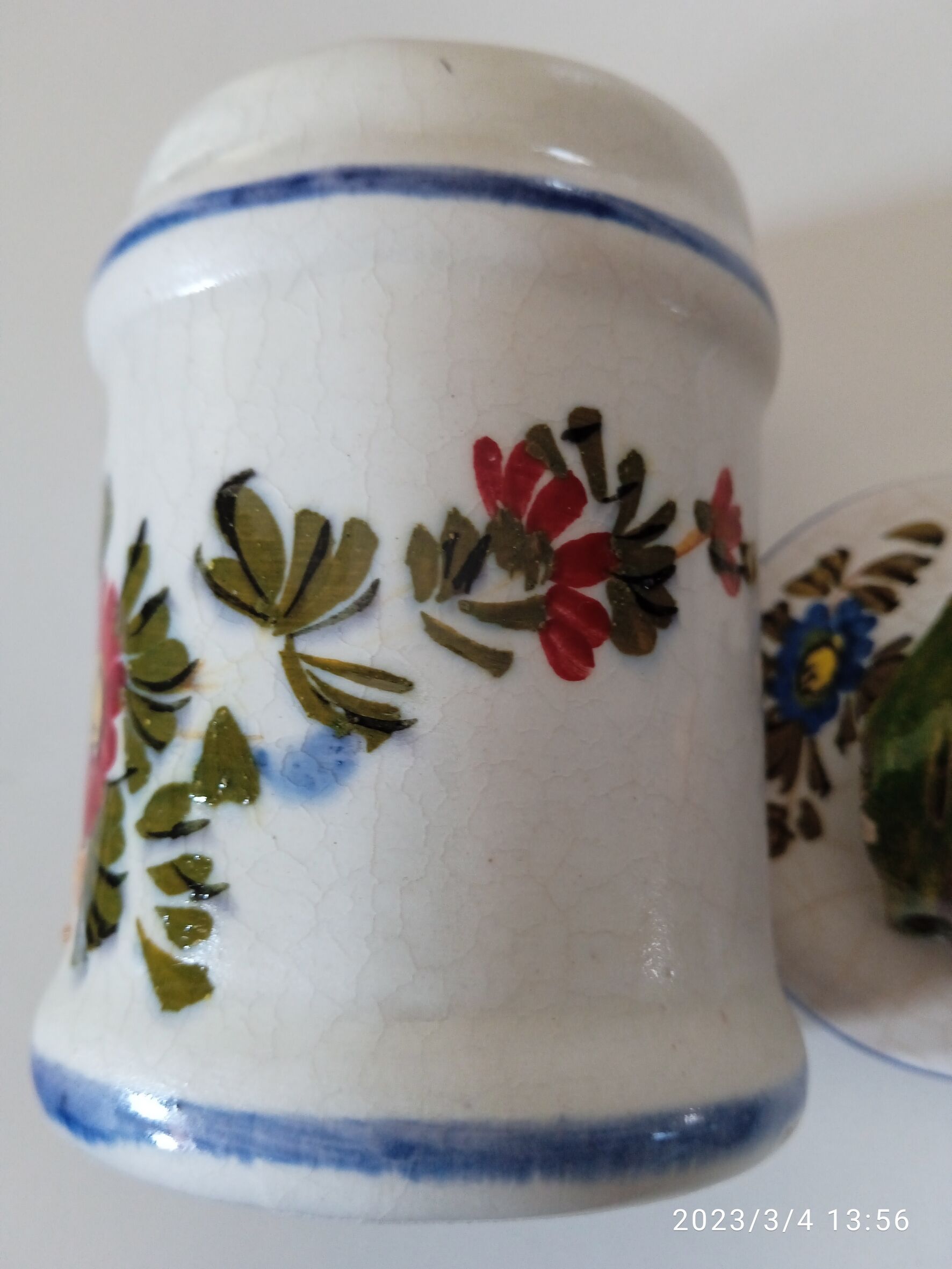 Small old earthenware spice pot