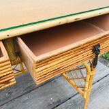 Desk in vintage rattan
