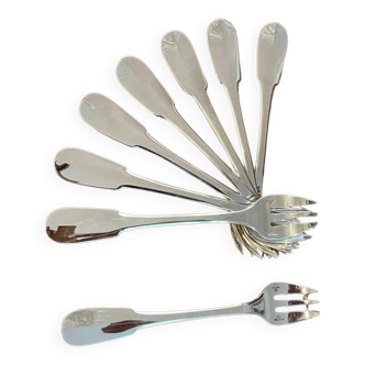 Christofle cluny uniplat 8 forks oyster shellfish very good condition