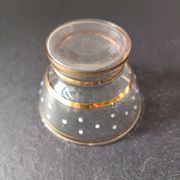 6 vintage champagne glasses from the 50s with gold trim and white stars