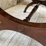 Empire style marble and mahogany coffee table