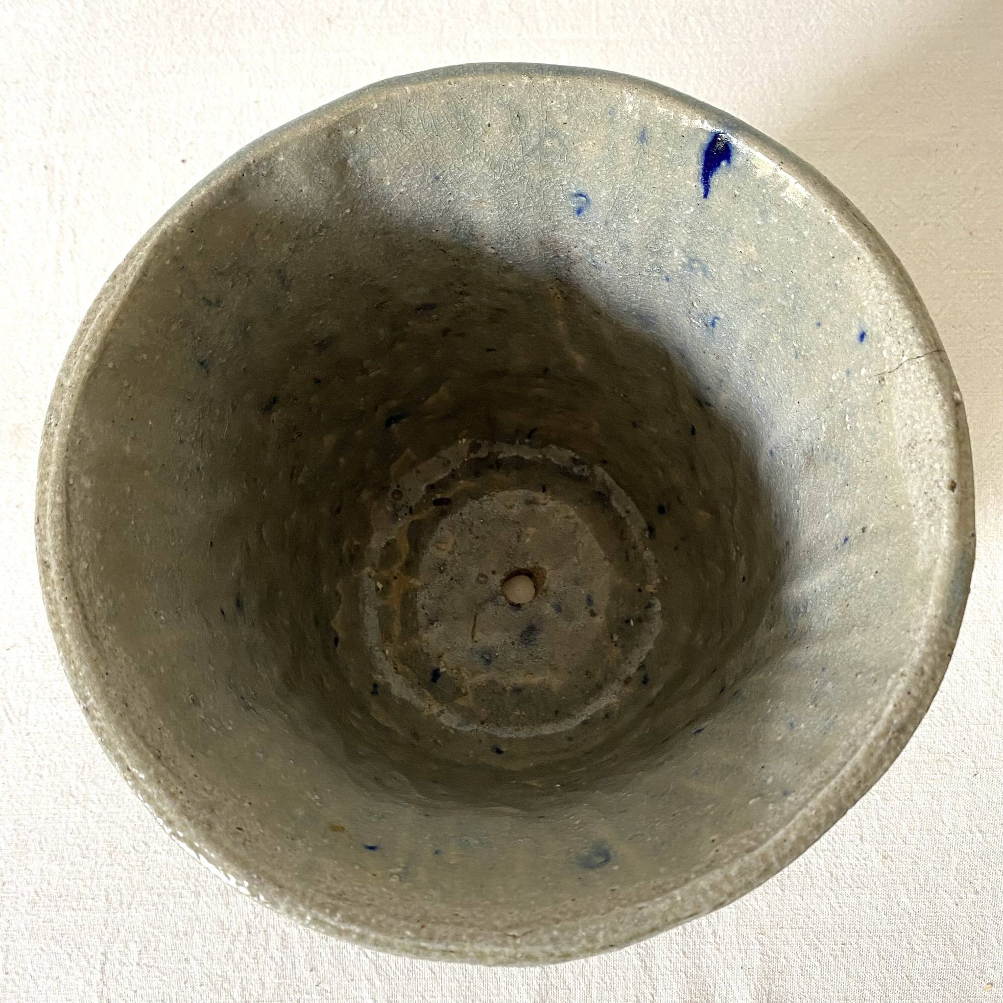 Cache pot et pique fleurs , poterie au sel , années 70