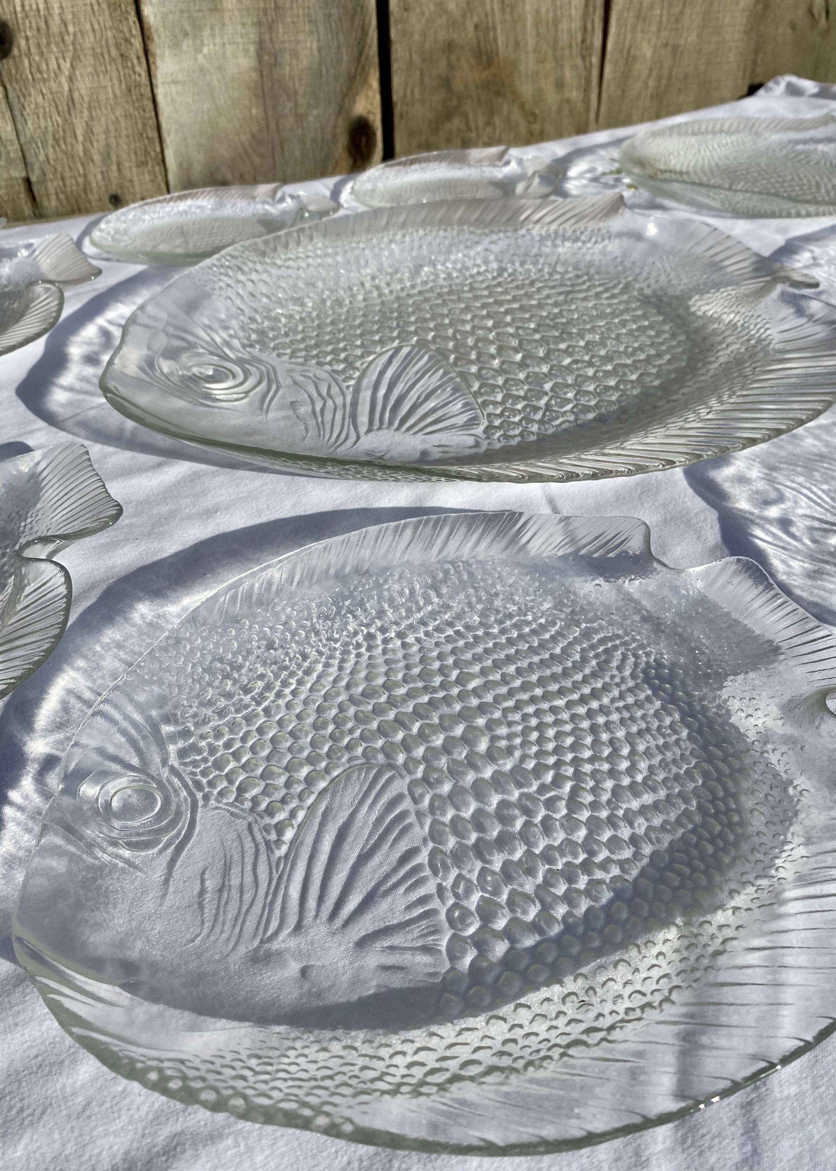 Service assiettes et plat à poisson transparents Arcoroc