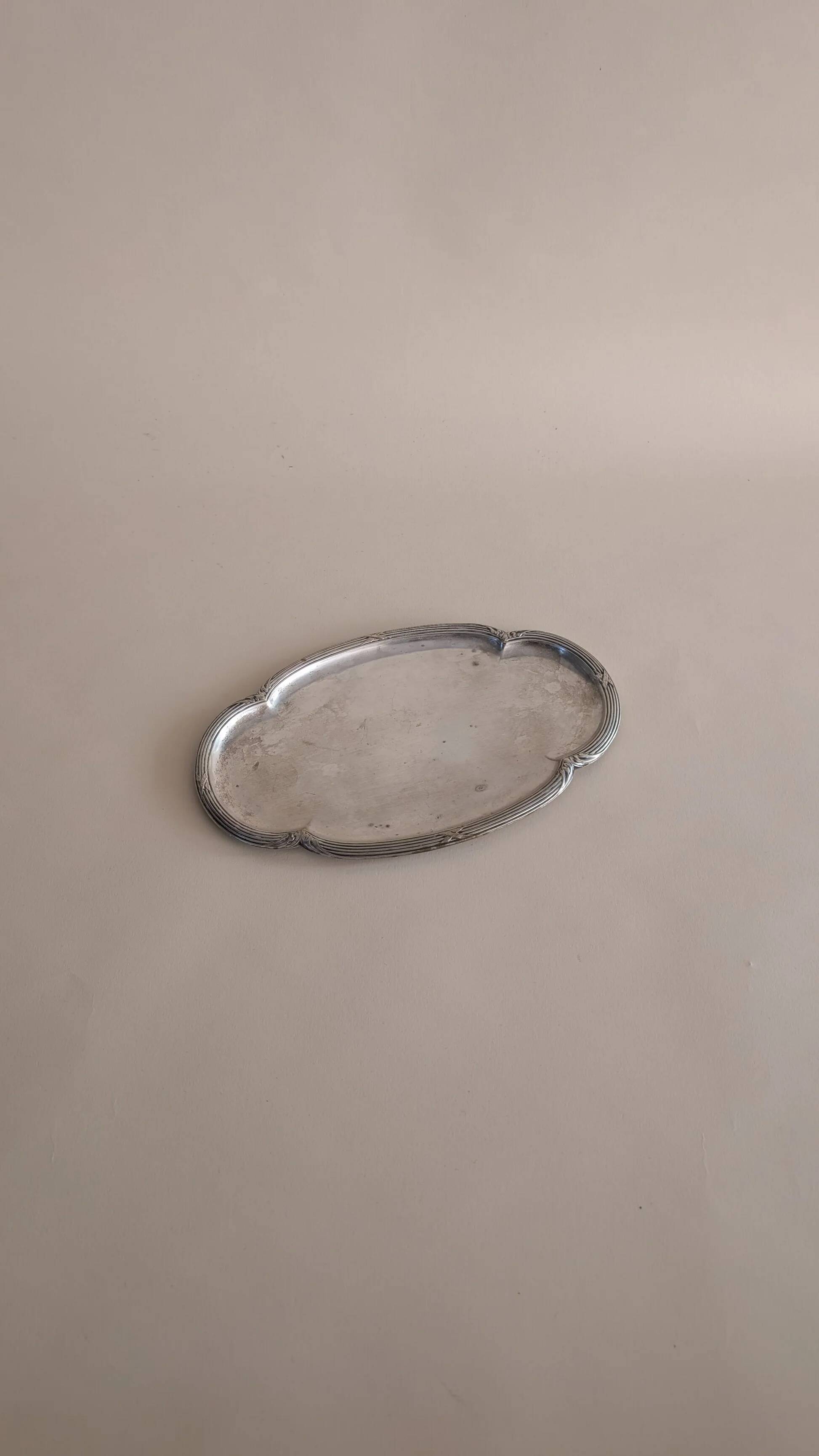 Small silver-plated metal dish