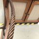 6 Art Nouveau chairs with brass marquetry