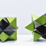 Pair of vintage puzzle stars of Galileo 1970