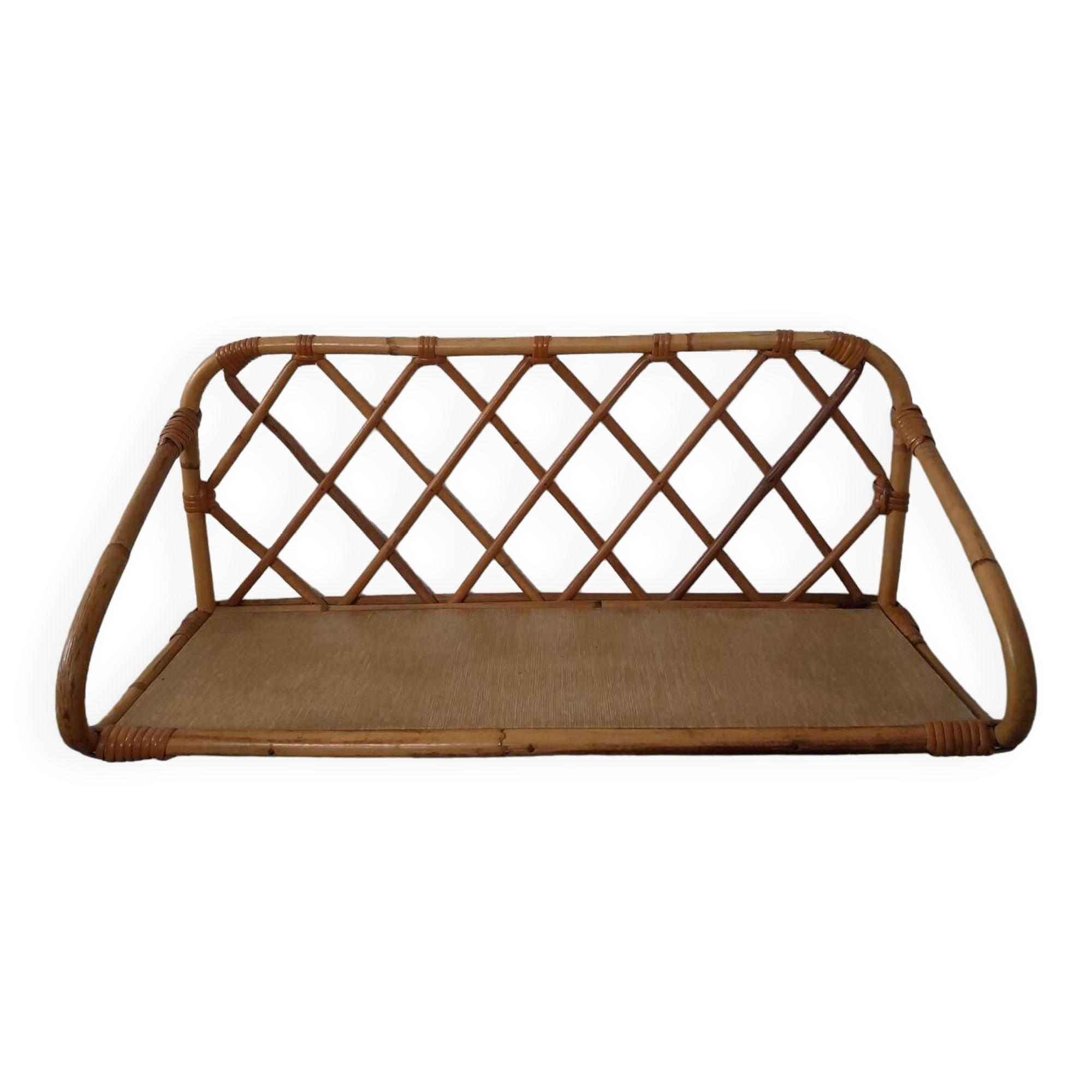 Rattan wall shelf