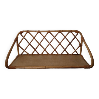 Rattan wall shelf