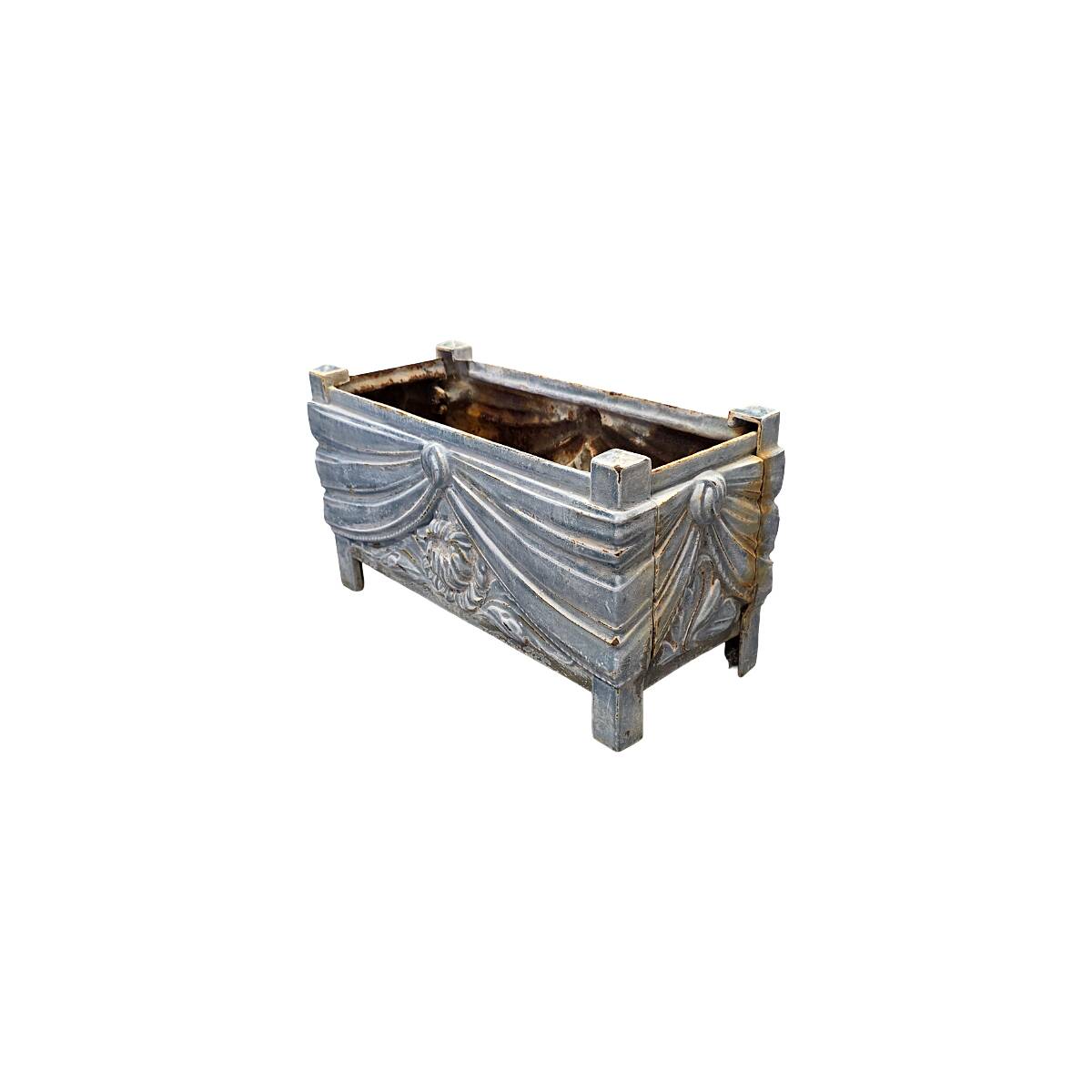 French Art Deco Cast Iron Enameled Jardiniere, 1930s