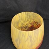 Art déco, vase en verre marmoréen muller frères vers 1930