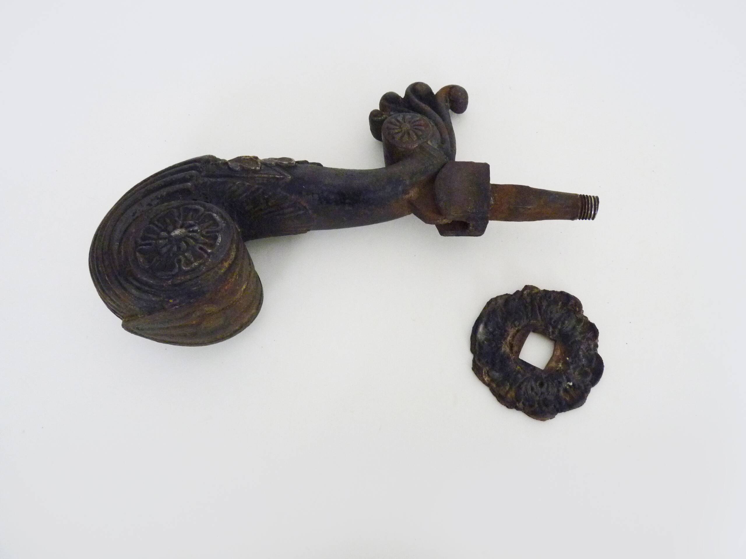 Old cast iron griffin door knocker, 19th century